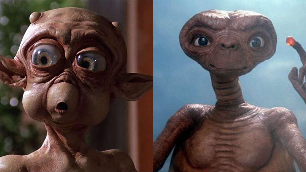 Mac and Me copies E.T. [Credits: Orion Pictures (Left) & Universal Pictures (Right)]