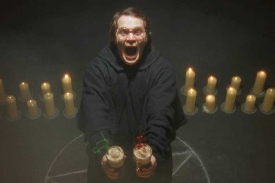 Garth finds the gates of hell open after going to make some coke floats // Credit: Garth Marenghi's Darkplace