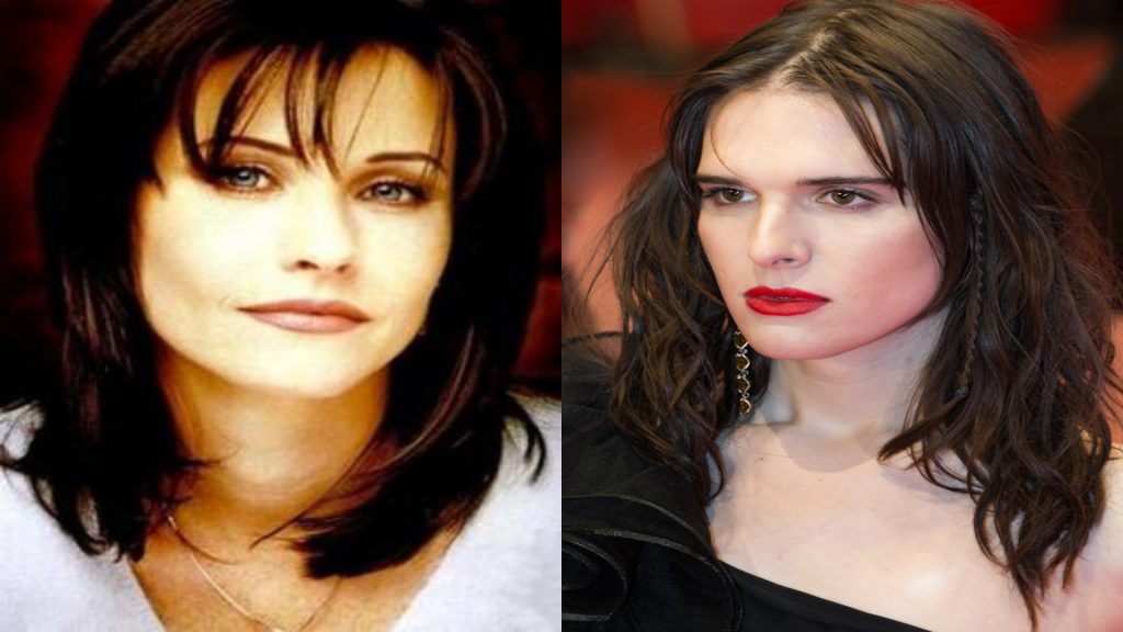 Courteney Cox (left) and Hari Nef (right) embody Monica's glamour // Credits: Wikipedia